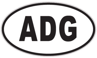 ADG - 3 Letter Initials Oval Sticker