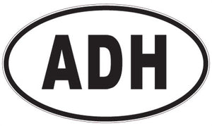 ADH - 3 Letter Initials Oval Sticker