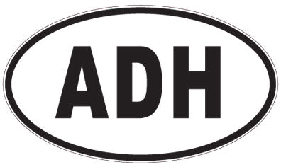 ADH - 3 Letter Initials Oval Magnet