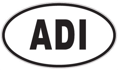 ADI - 3 Letter Initials Oval Sticker