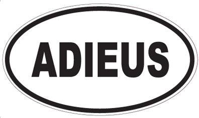 ADIEUS - Oval Sticker