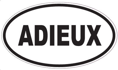 ADIEUX - Oval Sticker