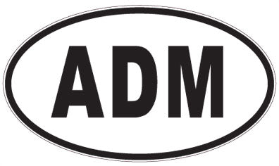 ADM - 3 Letter Initials Oval Sticker