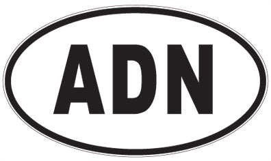 ADN - 3 Letter Initials Oval Sticker