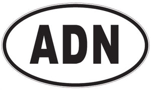 ADN - 3 Letter Initials Oval Sticker