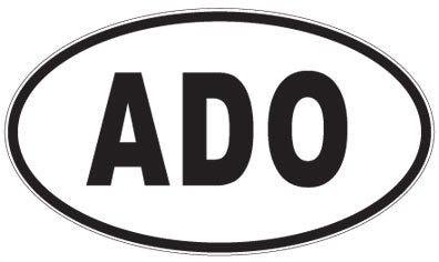 ADO - 3 Letter Initials Oval Sticker