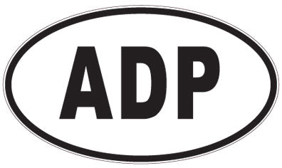 ADP - 3 Letter Initials Oval Sticker
