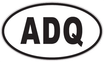 ADQ - 3 Letter Initials Oval Sticker