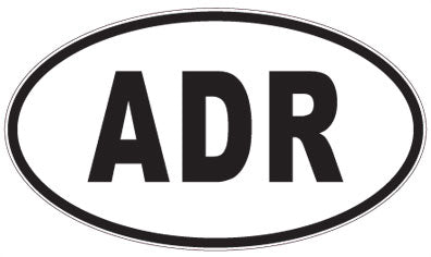 ADR - 3 Letter Initials Oval Sticker