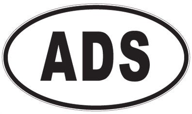 ADS - 3 Letter Initials Oval Magnet