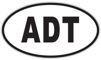 ADT - 3 Letter Initials Oval Sticker