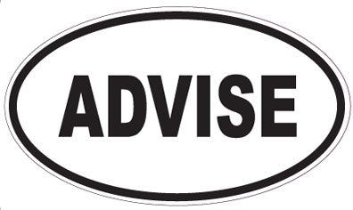ADVISE - Oval Sticker