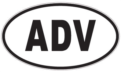 ADV - 3 Letter Initials Oval Sticker