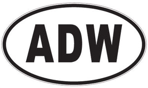 ADW - 3 Letter Initials Oval Sticker