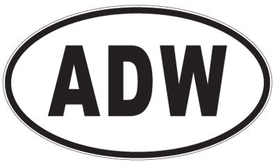 ADW - 3 Letter Initials Oval Magnet