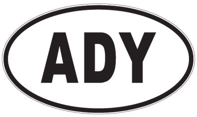 ADY - 3 Letter Initials Oval Magnet
