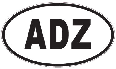 ADZ - 3 Letter Initials Oval Sticker