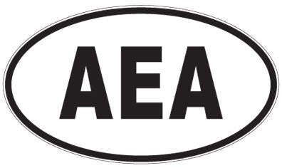 AEA - 3 Letter Initials Oval Sticker