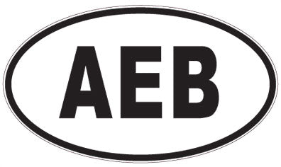 AEB - 3 Letter Initials Oval Sticker