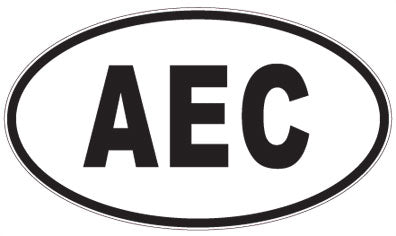AEC - 3 Letter Initials Oval Sticker
