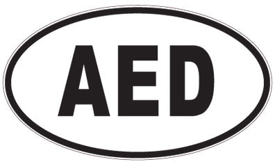 AED - 3 Letter Initials Oval Sticker