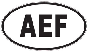 AEF - 3 Letter Initials Oval Sticker