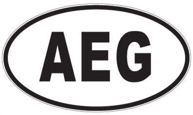 AEG - 3 Letter Initials Oval Sticker