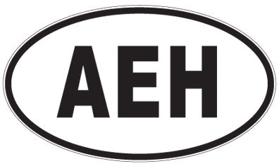 AEH - 3 Letter Initials Oval Sticker