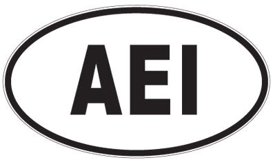 AEI - 3 Letter Initials Oval Sticker