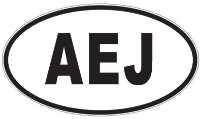 AEJ - 3 Letter Initials Oval Magnet
