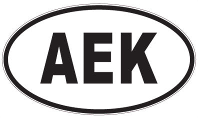 AEK - 3 Letter Initials Oval Sticker
