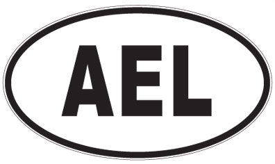 AEL - 3 Letter Initials Oval Sticker