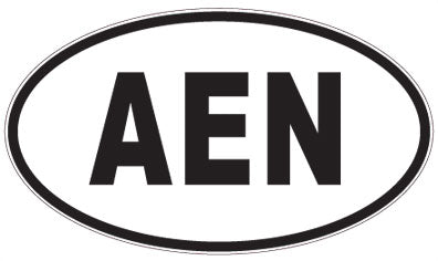 AEN - 3 Letter Initials Oval Sticker