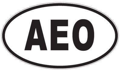 AEO - 3 Letter Initials Oval Sticker