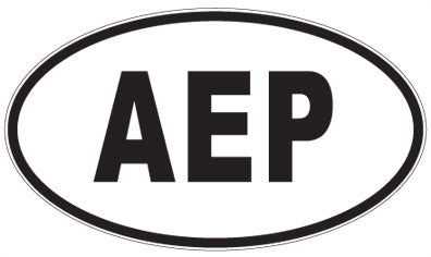 AEP - 3 Letter Initials Oval Sticker