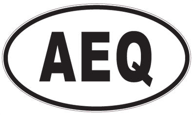 AEQ - 3 Letter Initials Oval Sticker