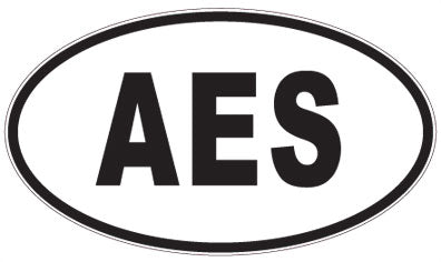 AES - 3 Letter Initials Oval Sticker