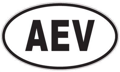 AEV - 3 Letter Initials Oval Sticker