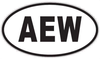AEW - 3 Letter Initials Oval Sticker