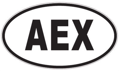 AEX - 3 Letter Initials Oval Sticker