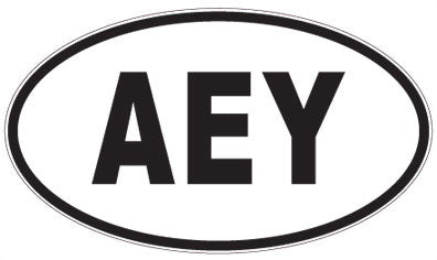 AEY - 3 Letter Initials Oval Sticker