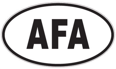 AFA - 3 Letter Initials Oval Sticker