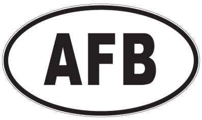 AFB - 3 Letter Initials Oval Sticker