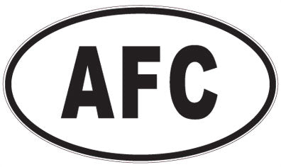AFC - 3 Letter Initials Oval Sticker