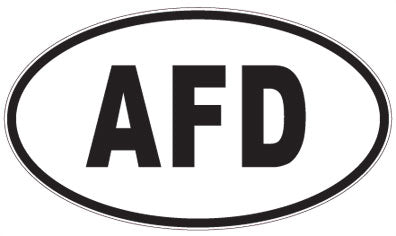AFD - 3 Letter Initials Oval Sticker