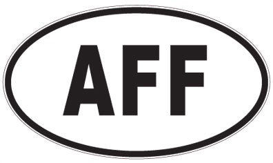 AFF - 3 Letter Initials Oval Sticker