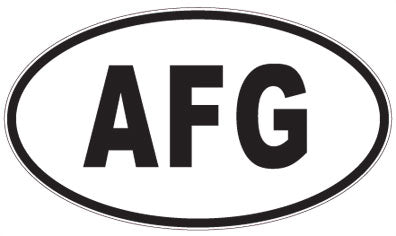AFG - 3 Letter Initials Oval Sticker