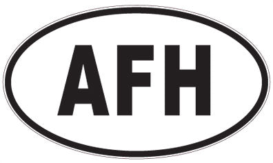 AFH - 3 Letter Initials Oval Sticker