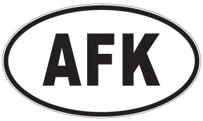 AFK - 3 Letter Initials Oval Sticker