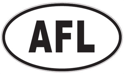 AFL - 3 Letter Initials Oval Sticker